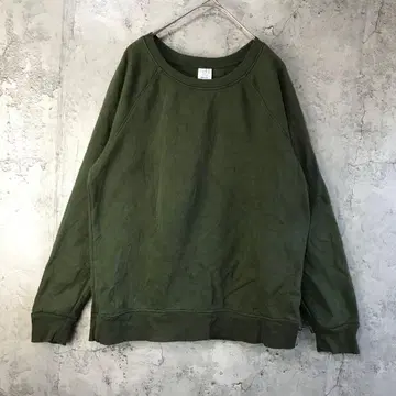 B694 구제 의류 래글런 맨투맨 모스그린 무지