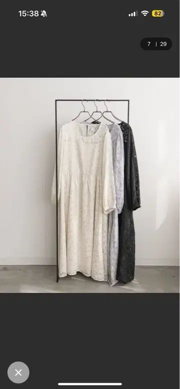 자카드 꽃무늬 시어 원피스 아이보리