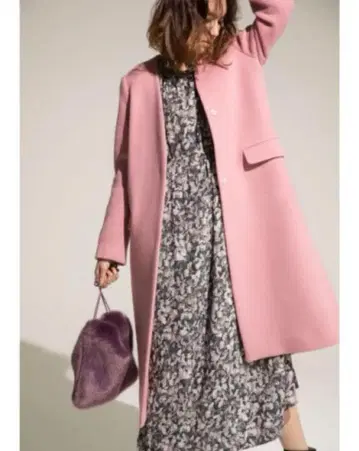 프레이 아이디 노카라 롱 코트 더스티 핑크