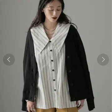 빅 칼라 블라우스 셔츠