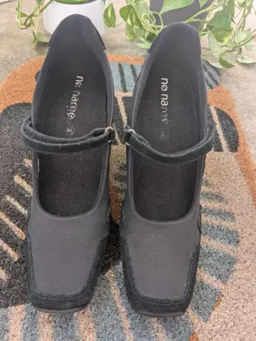 no name 블랙 웨지 힐 펌프스