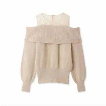 [ 완판템 ] furfur 퍼퍼 오프숄더 레이어드 니트 핑크