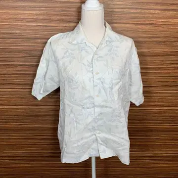 baffone 바포네 셔츠 M 사이즈 옅은 스카이블루 블루 반팔 꽃무늬