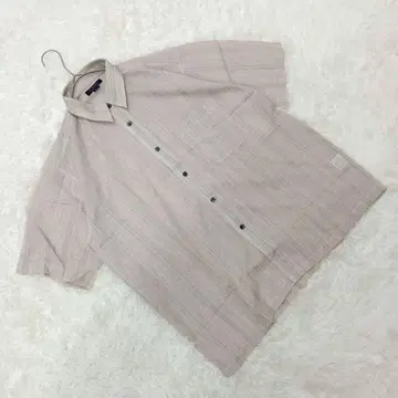 [아트 피쉬 클럽] (L) 린넨 혼방 스트라이프 반팔 셔츠 비침