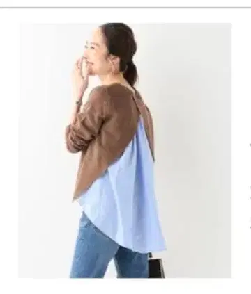 [ IENA 이에나 ] 레이어드 셔츠 콤비 풀오버