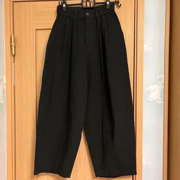 블랙 와이드 팬츠 폴리에스테르 100%