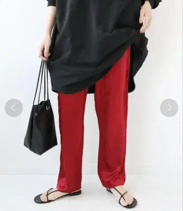 팬츠워셔 새틴 이지 팬츠 브라운