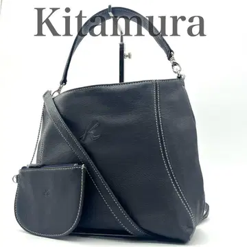 [새상품급] Kitamura 키타무라 숄더백 파우치 포함 가죽