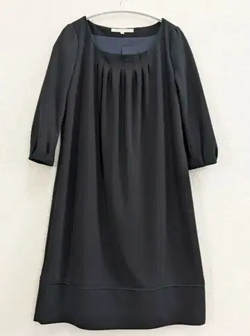 미사용에 가까운 블랙 7부 소매 원피스 결혼식 세레모니