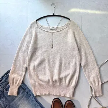 저널 스탠다드 긴팔 니트 캐시미어 100% 풀오버 베이지