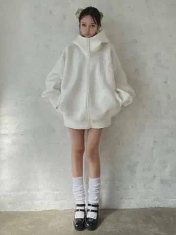 fiction tokyo 본딩 더블 지퍼 후디