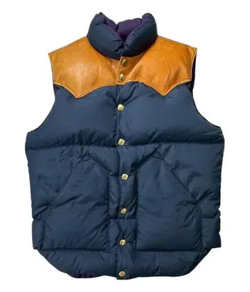 웨어하우스 록키 마운틴 가죽 요크 다운 베스트 네이비 38