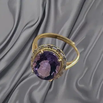 보라색 보석 자수정, 클래식 반지 프리 사이즈