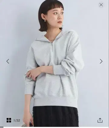 유나이티드 애로우즈 하프 지퍼 후드티