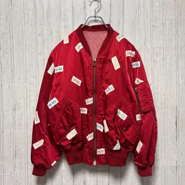 [레어] 핑크하우스 로고 와펜 블루종 M 사이즈 레트로 빈티지