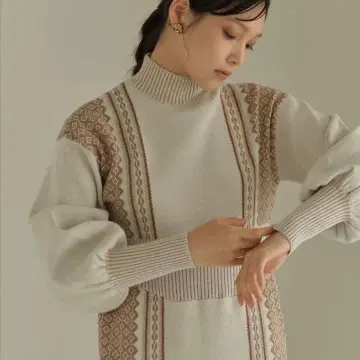 택 포함 새상품 Eaphi jacquard line 원피스