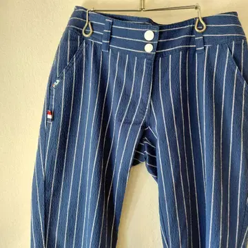 FILA 휠라 스트라이프 크롭 팬츠 네이비 /Y4232