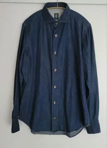 eleventy 인디고 염색 컷어웨이 셔츠