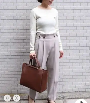 NOBLE 허리 턱 프릴 팬츠 베이지 36