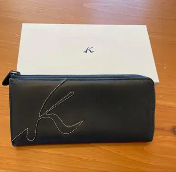 키타무라 네이비 컬러 가죽 장지갑