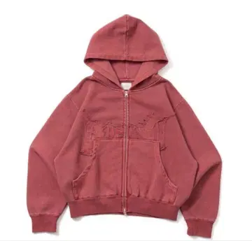 BLESSU 지퍼 후드티 핑크