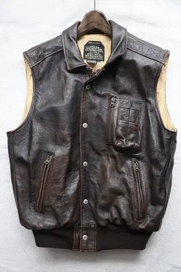 AVIREX 아비렉스 B-9 가죽 베스트 M