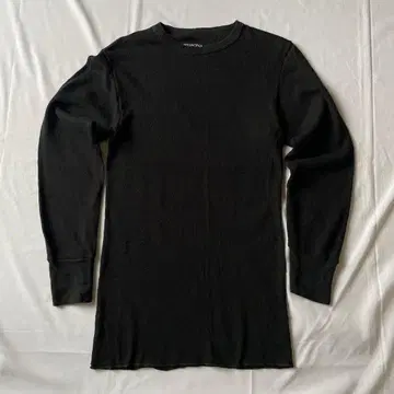 00s 써멀 롱 T 티셔츠 블랙 블랙 그런지 Y2K 헤이세이 구제 의류