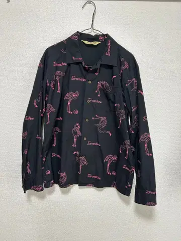 SOFTMACHINE 플라밍고 패턴 긴팔 셔츠 M