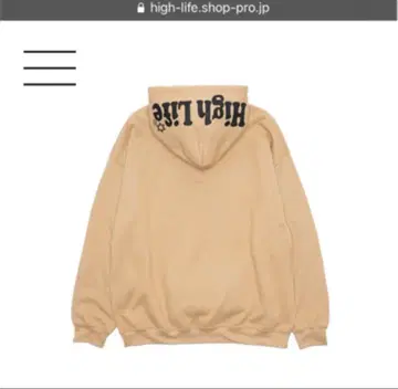 High Life 후드티 베이지 오버 사이즈