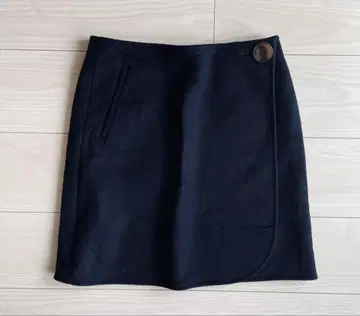 good table 블랙 랩스커트 스트라이프 안감 부착