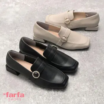 la farfa shoes 2.8cm 힐 스퀘어 비쥬 로퍼
