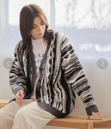 니코앤드 자카드 가디건 그레이 블랙