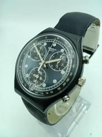 Swatch 크로노그래프 손목시계 블랙