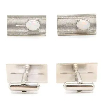 오팔 커프스 넥타이핀 세트 실버 925