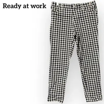 새상품급 레이디앳워크 깅엄 체크 패턴 캐주얼 팬츠 [ M ] 테이퍼드
