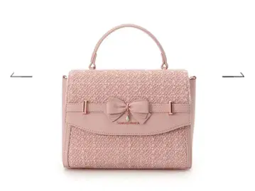 사만사 베가 라메 트위드 악센트 리본 숄더백 핑크