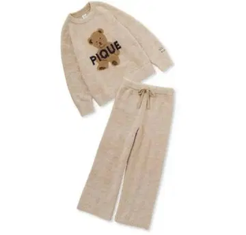 젤라또피케 파우더 멜란지 베어 자카드 풀오버 & 롱 팬츠 곰