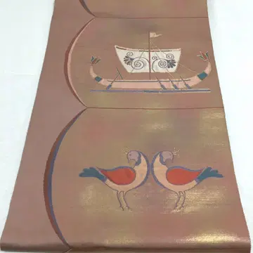 a892 순수 실크 육통 후쿠로 오비 금실 기모노