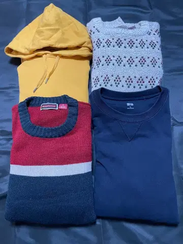 유니클로 후드티 미국제? 스웨터 총 4세트 빅 사이즈