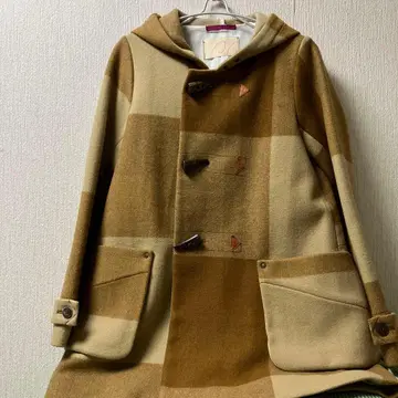 패널 체크 더플 코트