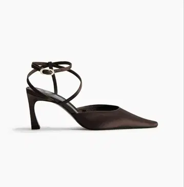 완판템 H&M 브라운 스틸레토 새틴 펌프스