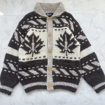 FIRST DOWN 코위찬 니트 브라운 베이지 화이트 M