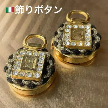 골드 장식 버튼 앤티크 레트로 장식 블랙 큐빅