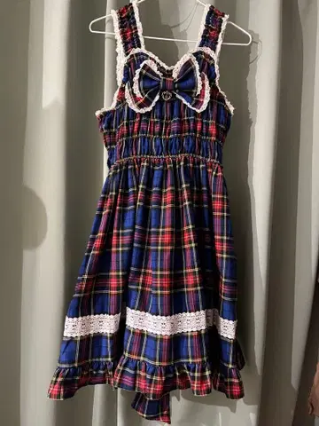 로얄 타탄 셔링 프린세스 오버롤 스커트