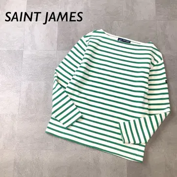 SAINT JAMES 프랑스제 보더 바스크 셔츠 긴팔 그린 라인