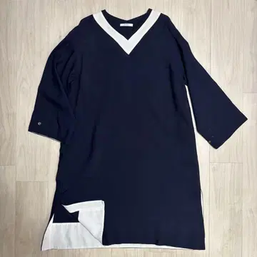 CHINO V넥 원피스 네이비
