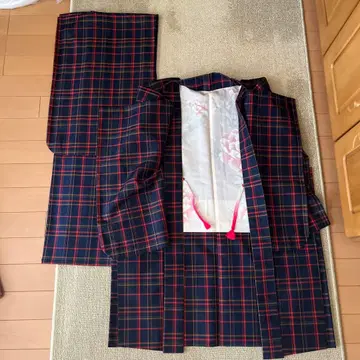 체크 무늬 앙상블 기모노