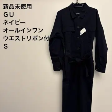 GU 네이비 올인원 허리 리본 포함 S