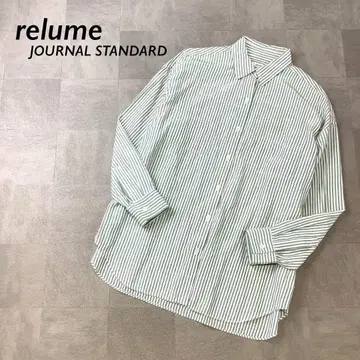 새상품급 relume JOURNAL STANDARD 스트라이프 셔츠 그린