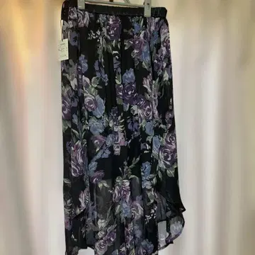 플라워 프린트 플레어 스커트